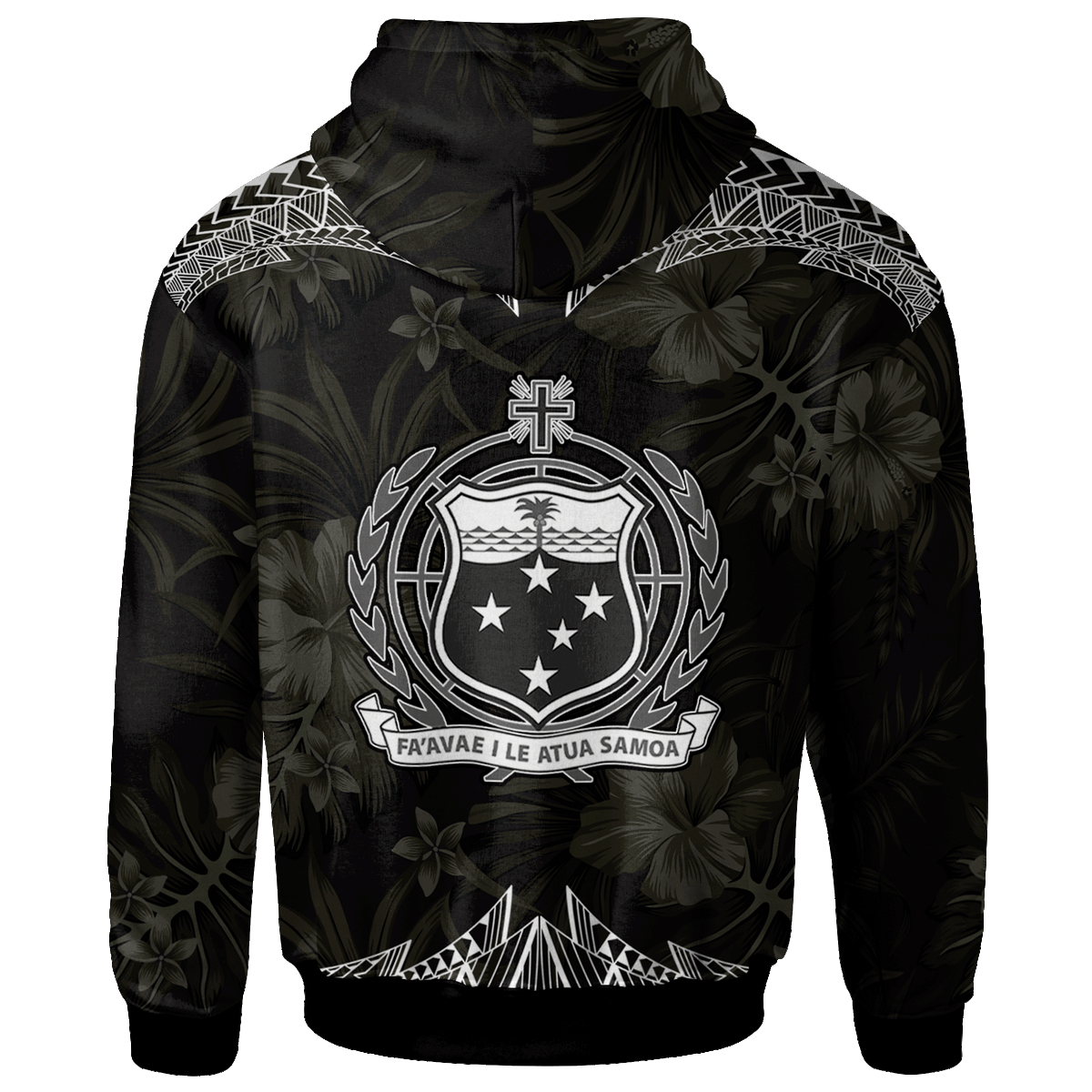 Samoa Polynesian Zip up Hoodie Keep Calm Style White Patterns - Polynesian Pride