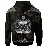 Samoa Polynesian Zip up Hoodie Keep Calm Style White Patterns - Polynesian Pride