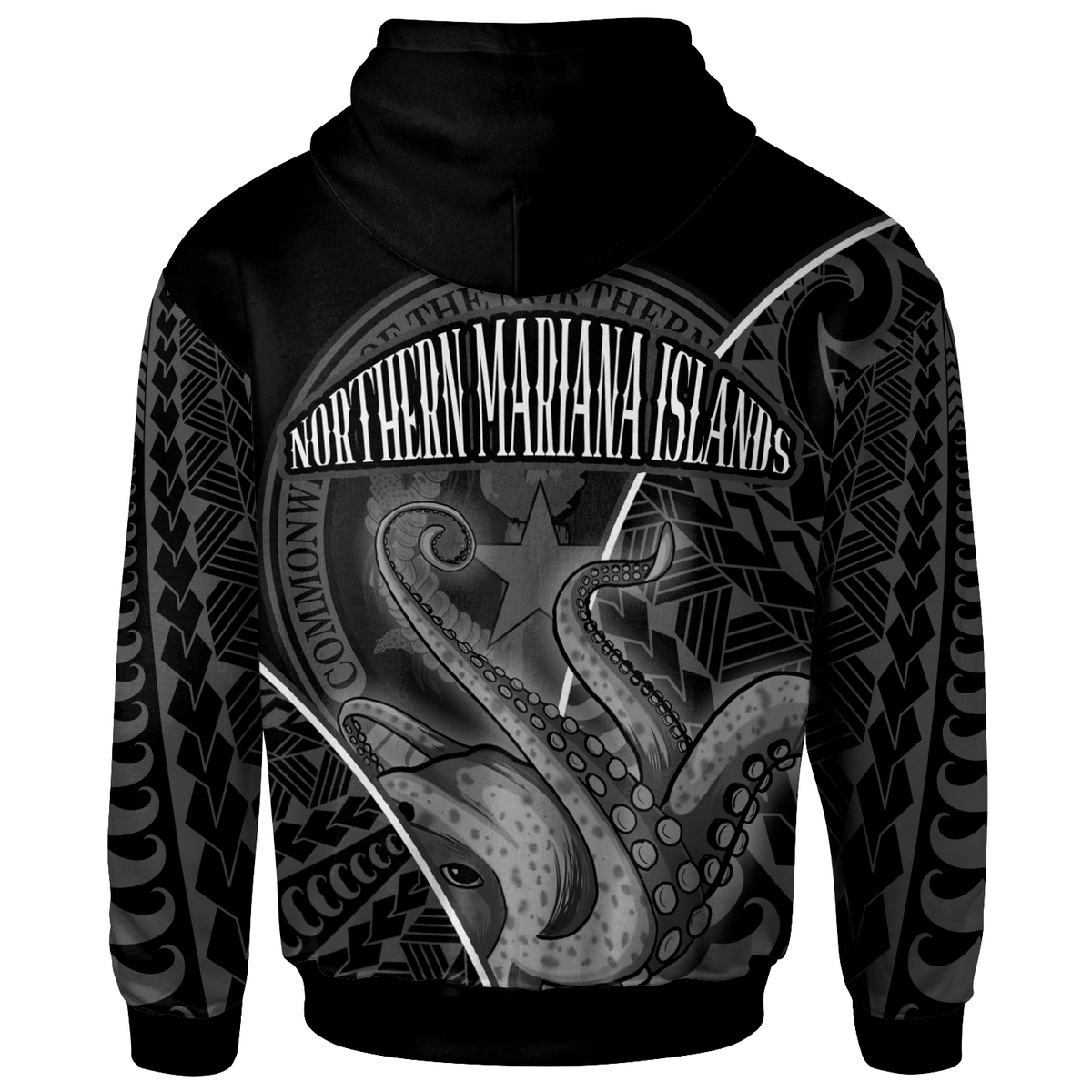 Northern Mariana Islands Zip Hoodie Octopus Style White Color - Polynesian Pride