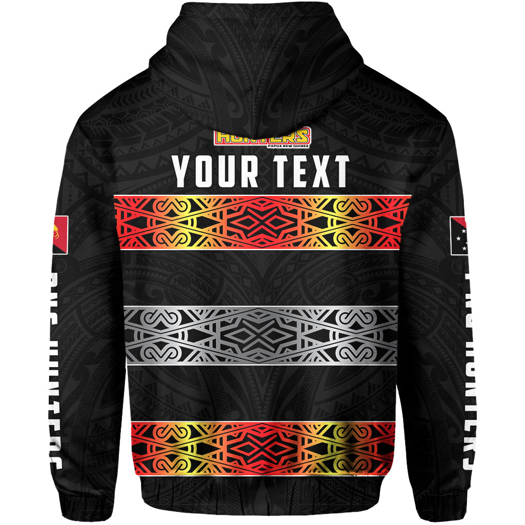 Custom The Hunters PNG Zip Hoodie Papua New Guinea Hunters Rugby LT13 - Polynesian Pride