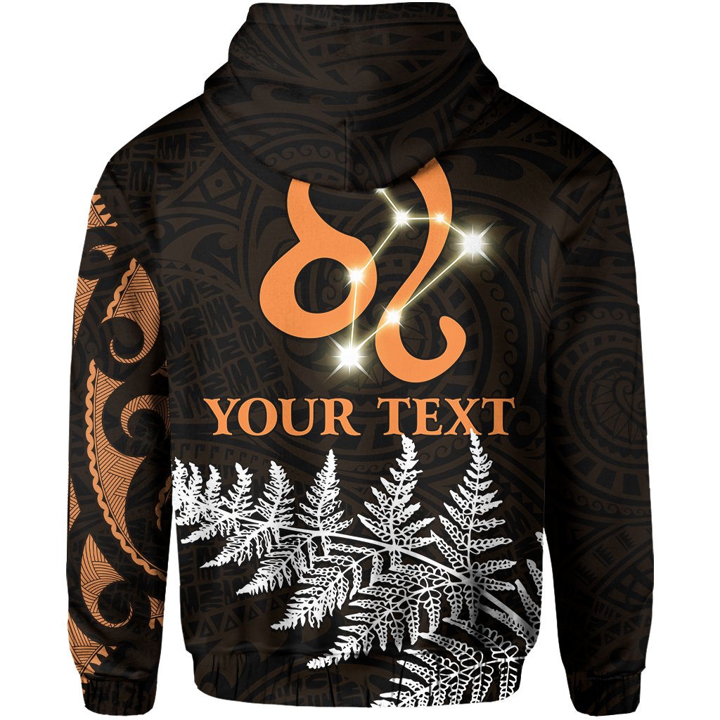 Custom Leo Zodiac Style Maori Hoodie Orange Lion LT13 - Polynesian Pride