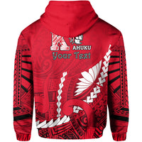 Custom Kahuku Shool Zip Hoodie Enthusiasm Red Raiders LT13 - Polynesian Pride