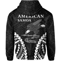 American Samoa Zip Hoodie Eagle mix Polynesian LT13 - Polynesian Pride