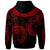 Nauru Zip Hoodie Palm Leaf Texture Red - Polynesian Pride