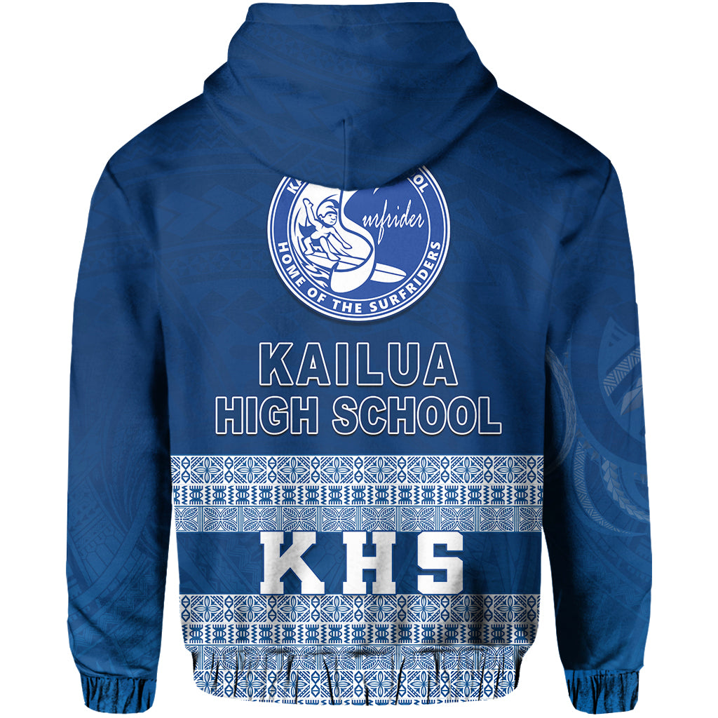 Kailua High School Zip Hoodie KHS Hawaii Pattern LT13 - Polynesian Pride