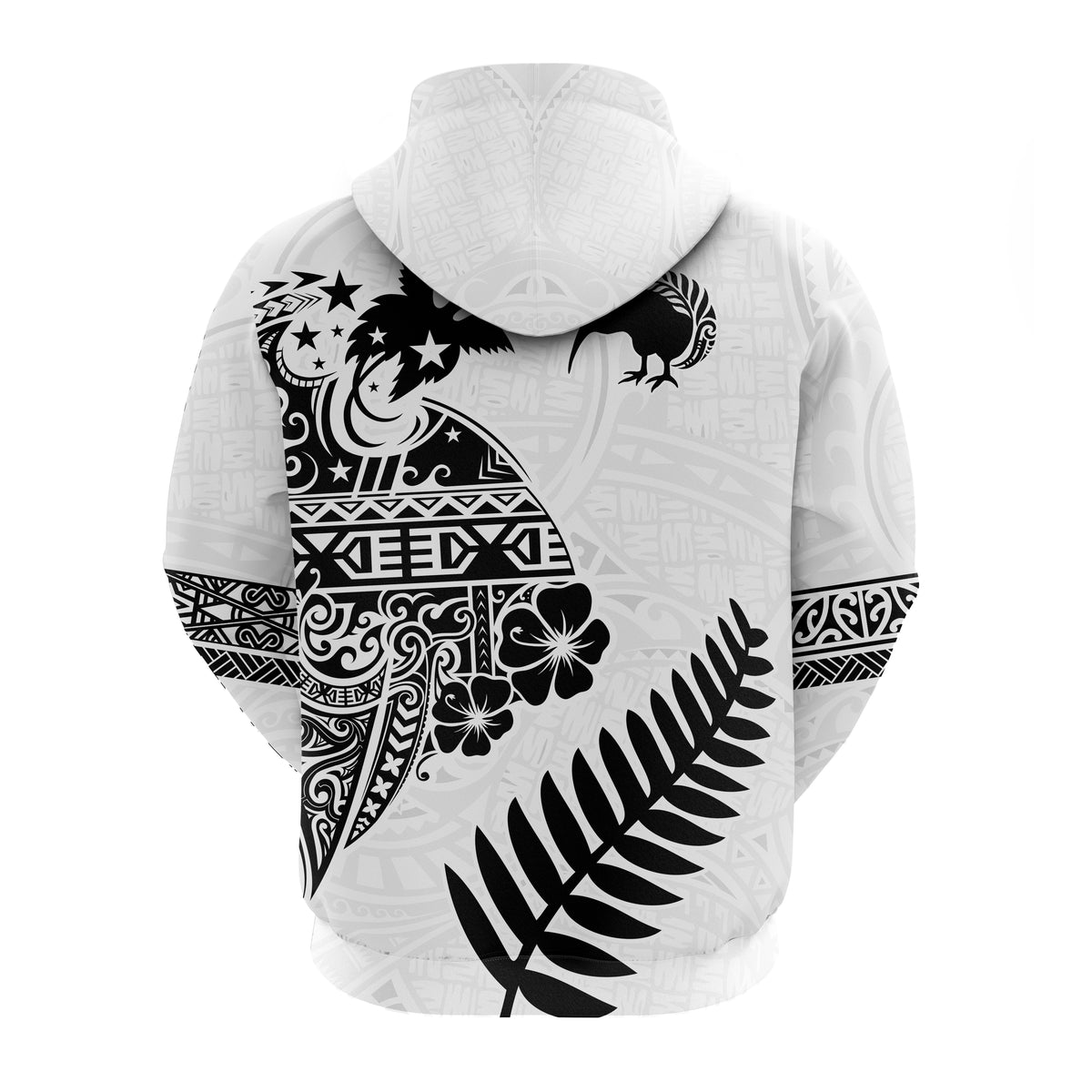 Papua New Guinea New Zealand Hoodie White Maori Polynesian LT13 - Polynesian Pride