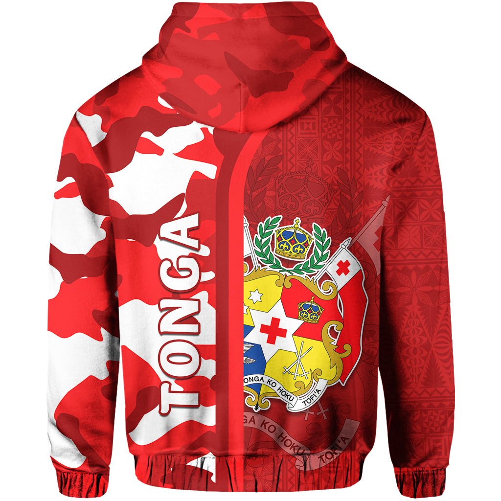 Tonga Unique Zip Hoodie Camouflage with Tongan Pattern LT13 - Polynesian Pride
