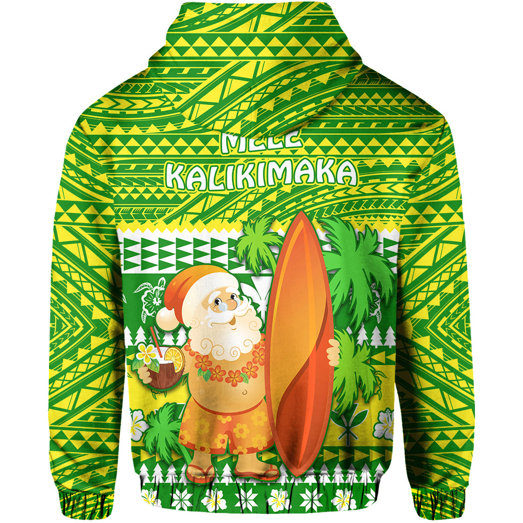 Custom Hawaii Christmas Zip Hoodie Polynesian Mele Kalikimaka Santa Claus LT13 - Polynesian Pride