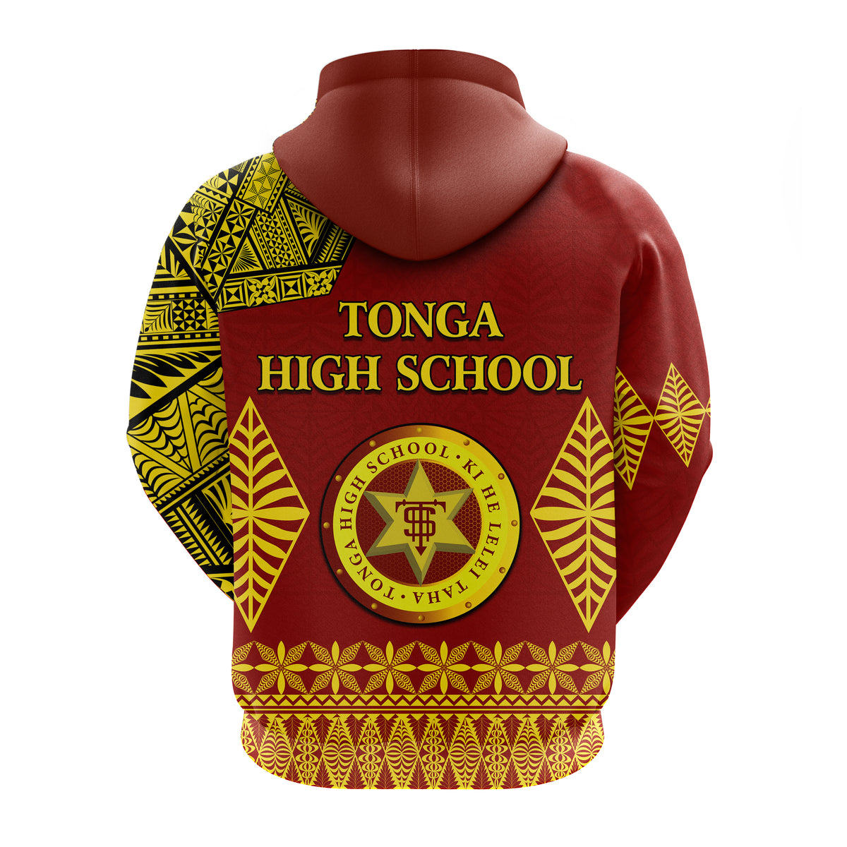Tonga High School Zip Hoodie Tongan Ngatu LT13 - Polynesian Pride