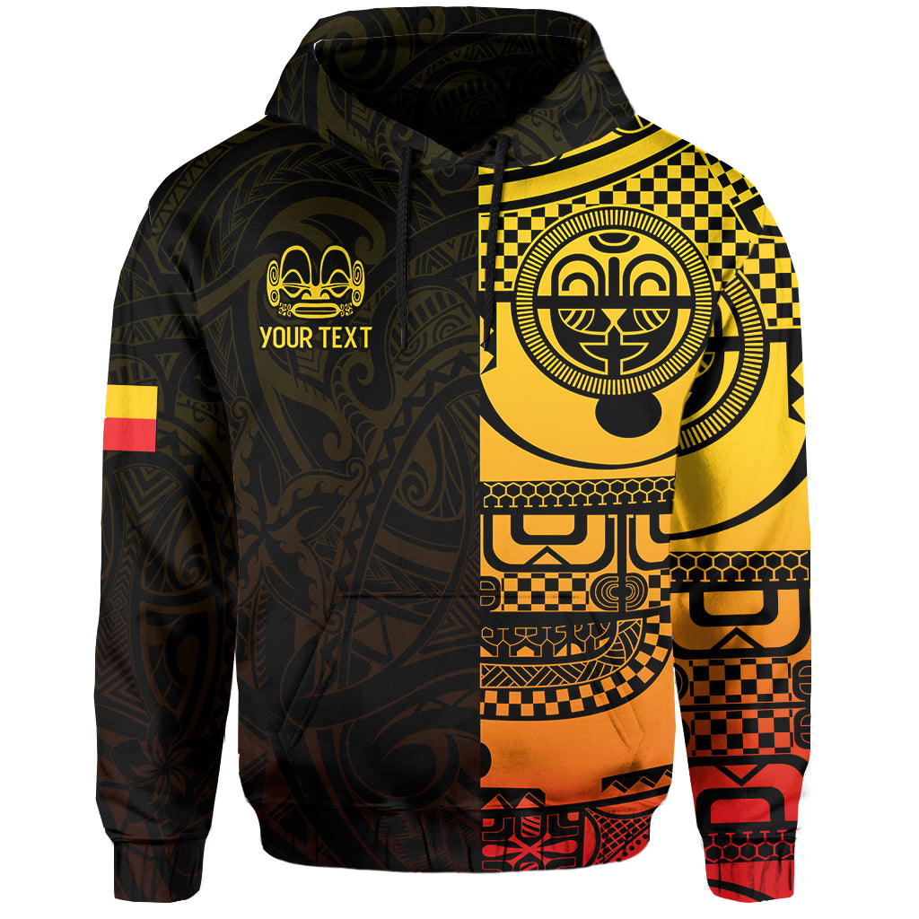 Custom Marquesas Islands Tiki Hoodie Gradient Marquesan Tattoo LT13 Unisex Yellow - Polynesian Pride