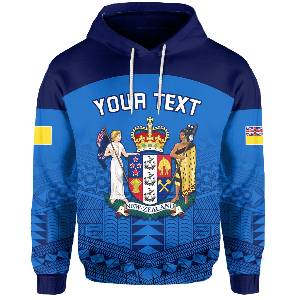 Custom Niue Hoodie Rock of Polynesia LT13 Unisex Blue - Polynesian Pride