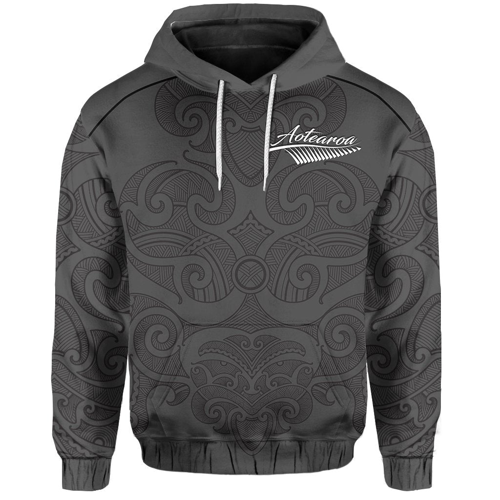 Maori 2021 Hoodie Aotearoa Tattoo LT13 Unisex Gray - Polynesian Pride