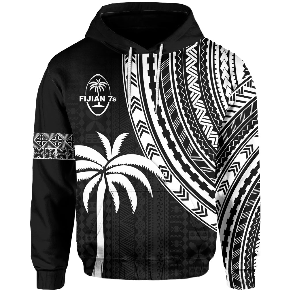 Fiji Rugby Sevens Hoodie Fijian 7s Tapa Polynesian LT13 Black - Polynesian Pride