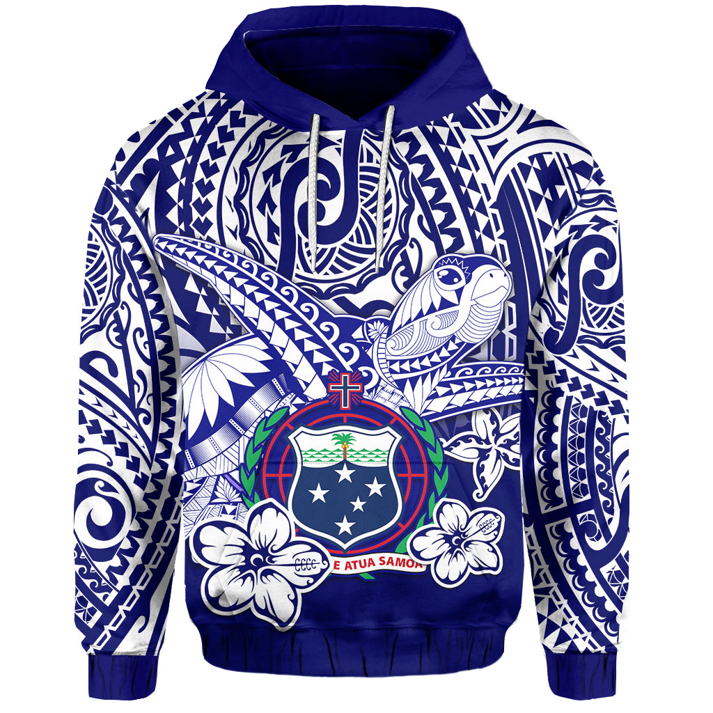 Samoa Polynesian Hoodie Samoan Loved Turtles LT13 Unisex Blue - Polynesian Pride