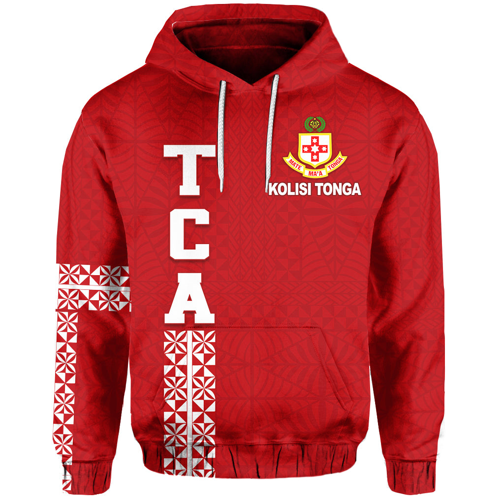 Kolisi Tonga Hoodie TCA LT13 Unisex Red - Polynesian Pride