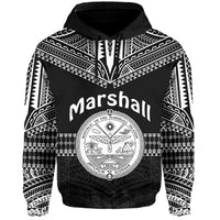 Marshall Islands Hoodie Best Tattoo Version Black LT13 Unisex Black - Polynesian Pride