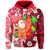 Mele Kalikimaka Hoodie Christmas Hawaii with Santa Claus LT13 Red - Polynesian Pride