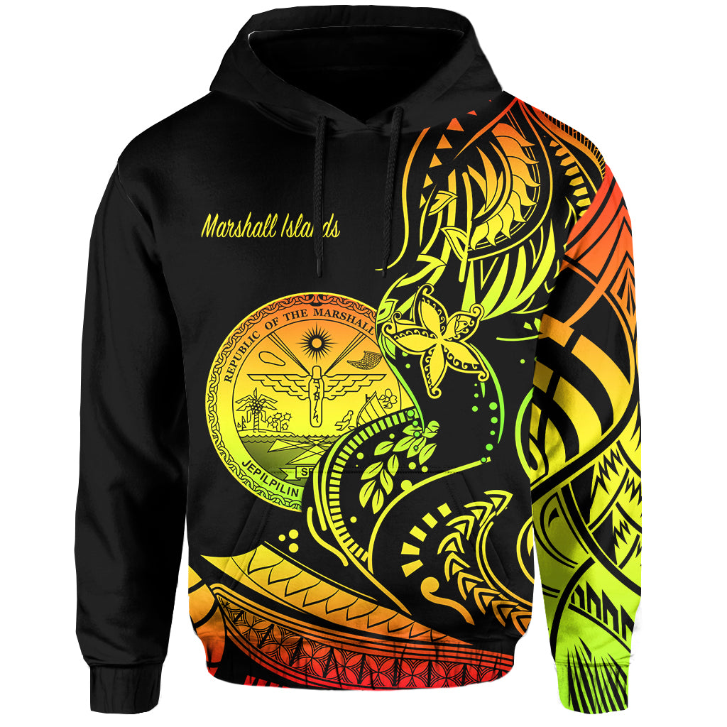 Marshall Islands Hoodie Proud Seal Star Version Reggae LT13 Unisex Reggae - Polynesian Pride