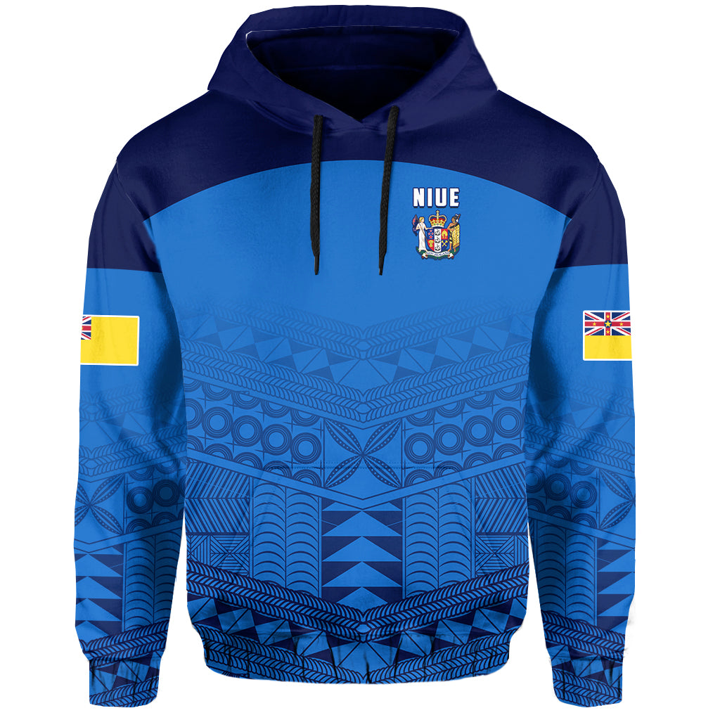 (JACKSON) Niue Hoodie Rock of Polynesia Blue LT13 Hoodie Blue - Polynesian Pride