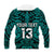 (Custom Text and Number) New Zealand Silver Fern Rugby Hoodie All Black Turquoise NZ Maori Pattern LT13 - Polynesian Pride