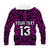 (Custom Text and Number) New Zealand Silver Fern Rugby Hoodie All Black Purple NZ Maori Pattern LT13 - Polynesian Pride