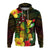 Custom Hawaii Hoodie Pineapple Mix Kakau Reggae Kanaka LT14 Zip Hoodie Reggae - Polynesian Pride