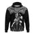 Custom Hawaii Hoodiean Warrior With Weapon Polynesian Ver.01 LT14 Zip Hoodie Black - Polynesian Pride