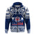 Samoa Rugby Hoodie Toa Samoa Pacific Sporty LT14 Zip Hoodie Blue - Polynesian Pride