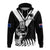 (Custom Text and Number) New Zealand Silver Fern Rugby Hoodie NZ Kiwi Pacific Maori Sporty LT14 Zip Hoodie Black - Polynesian Pride