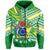 Custom Cook Islands Rugby Zip Hoodie New Breathable LT13 Unisex Green - Polynesian Pride