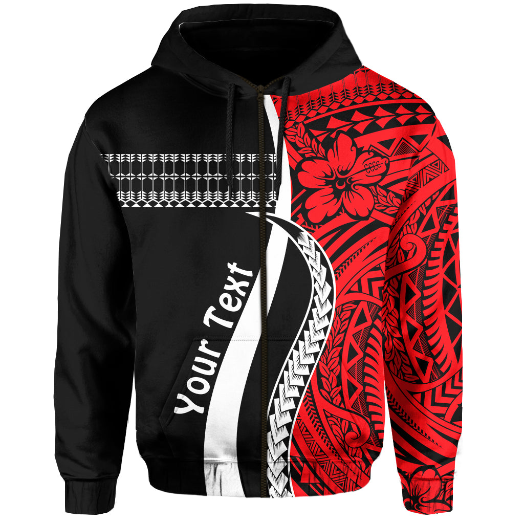 Custom Marshall Islands Zip Hoodie Simple Pattern Version Red LT13 Unisex Red - Polynesian Pride