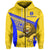 Custom Suva Grammar Fashion Zip Hoodie Fiji School Version Lion Gold LT13 - Polynesian Pride