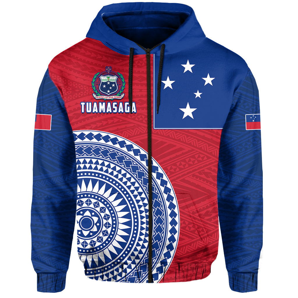 Custom Tuamasaga Samoa Zip Hoodie Polynesian Pattern LT13 - Polynesian Pride