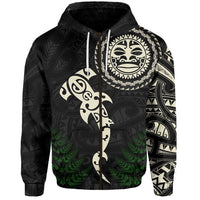 Custom Aotearoa Fern Zip Hoodie Maori Manaia and Fish LT13 - Polynesian Pride