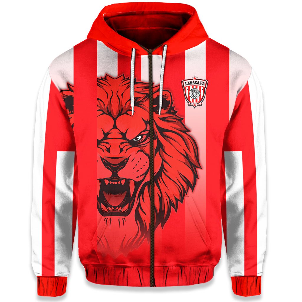LABASA FA Zip Hoodie Football Fijian LT13 Unisex Red - Polynesian Pride