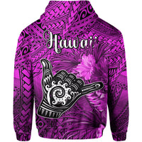 The Shaka Hawaii Hoodie Tropical Flowers Purple Version LT13 - Polynesian Pride