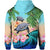 Polynesian Turtle Coconut Tree and Orchids Hoodie LT14 - Polynesian Pride