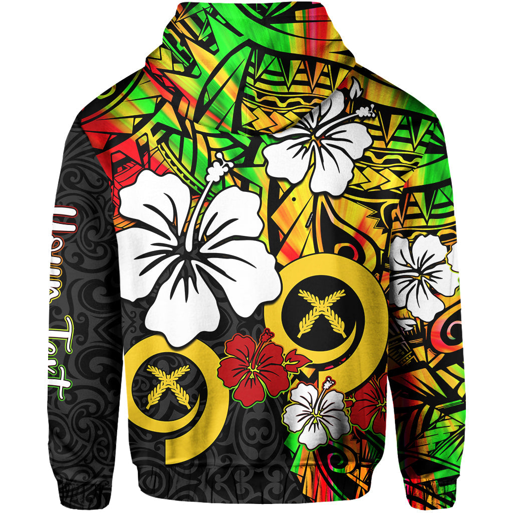 Custom Vanuatu Hoodie Polynesia Tie Dye Hibiscus Flowers LT13 - Polynesian Pride