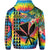 Custom Hawaii Rainbow Tie Dye Hoodie Flowers Polynesian Hawaiian Tribal LT13 - Polynesian Pride