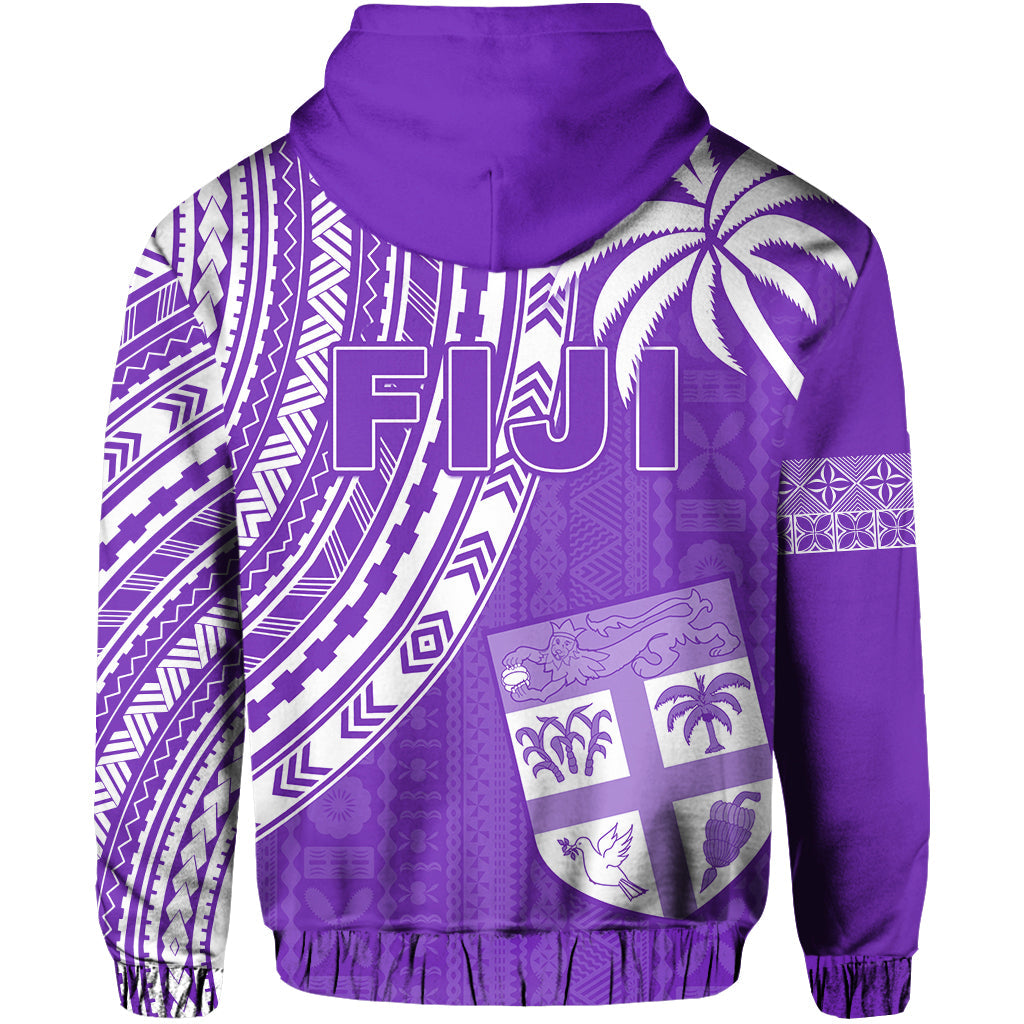 Fiji Rugby Sevens Hoodie Fijian 7s Tapa Polynesian Purple LT13 - Polynesian Pride