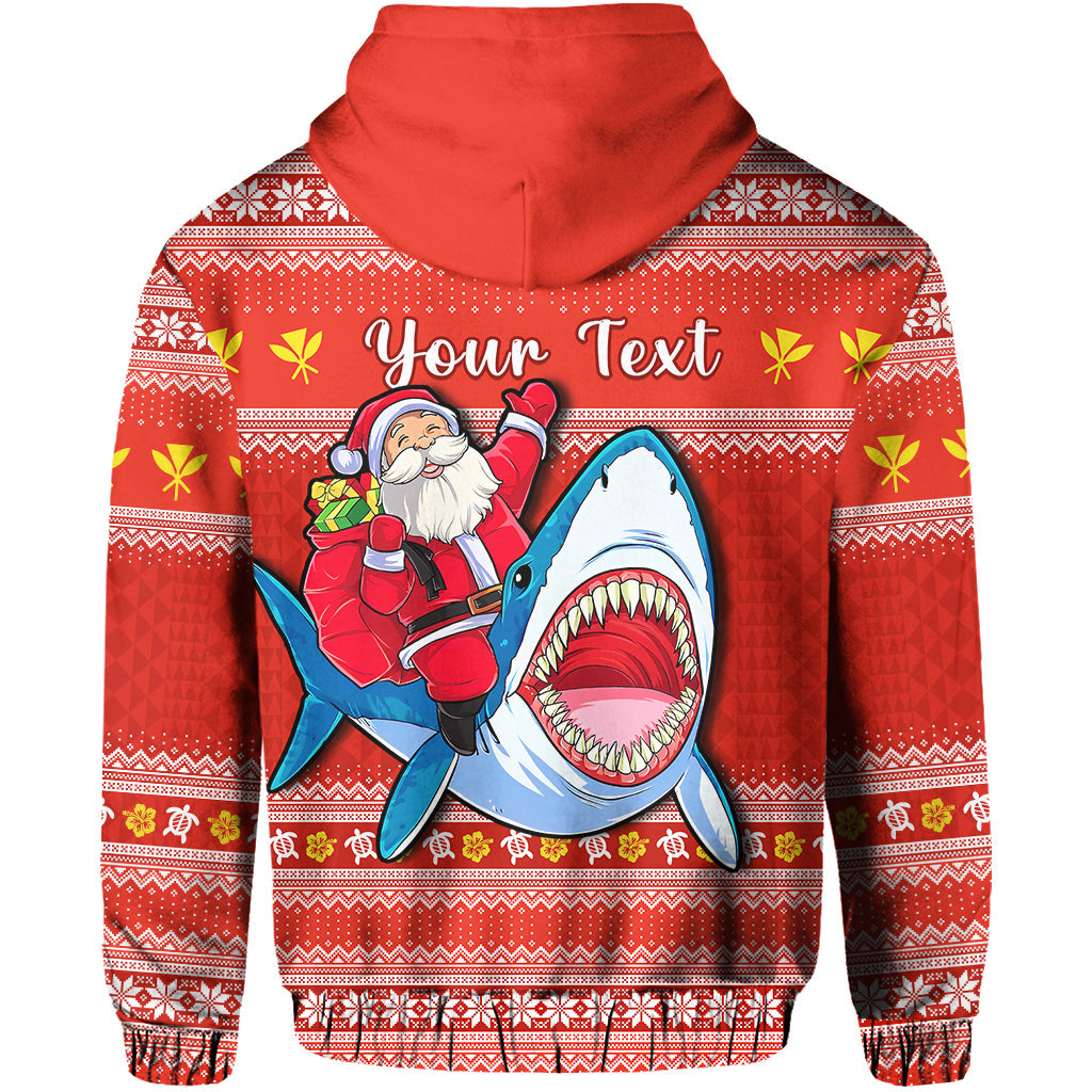 Custom Hawaii Christmas Hoodie Santa Shark Mele Kalikimaka Tribal LT14 - Polynesian Pride