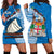 (Custom Personalised) Fiji Hoodie Dress Fijian Drua Mix Tagimaucia Flower Blue Style LT14 Blue - Polynesian Pride