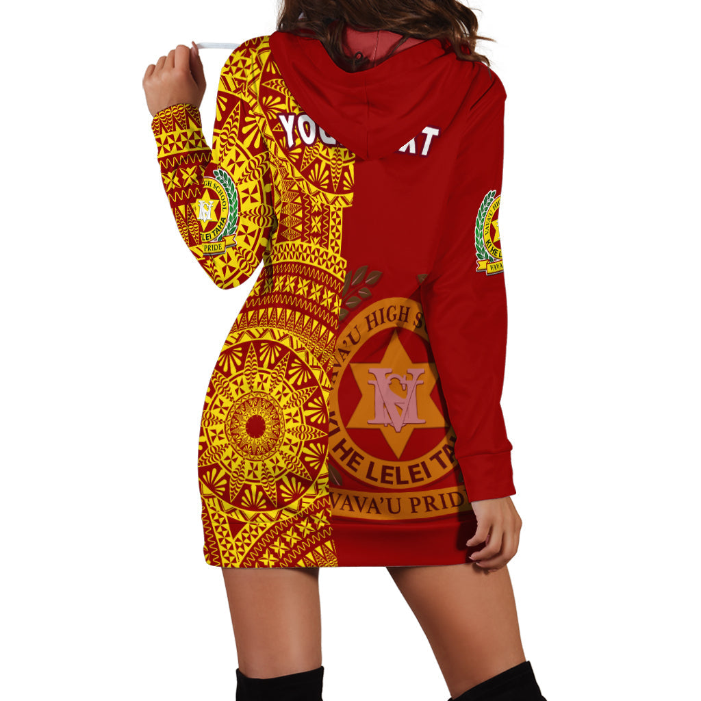 (Custom Personalised) Tonga Vavau High School Hoodie Dress Class Of Year Tongan Ngatu Pattern LT14 - Polynesian Pride