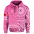 Tonga Breast Cancer Hoodie Tongan Ngatu Pattern No One Fights Alone LT14 Hoodie Pink - Polynesian Pride