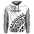 Fiji Rugby Hoodie Fijian Cibi Dance Tapa Pattern White LT14 Hoodie White - Polynesian Pride