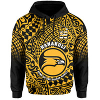 (Custom Text and Number) Hawaii Hoodie Nanakuli High and Intermediate School Tribal Kakau LT14 Pullover Hoodie Gold - Polynesian Pride