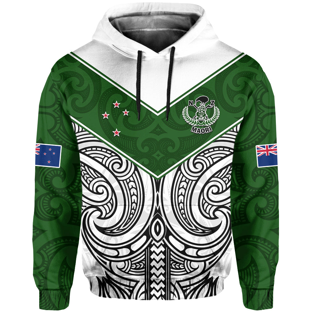 (Custom Text and Number) New Zealand Silver Fern Rugby Hoodie Maori Pacific LT14 Pullover Hoodie White - Polynesian Pride