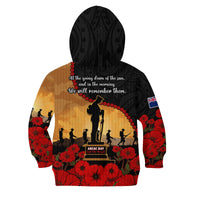 New Zealand Anzac Hoodie KID Maori Camouflage Mix Poppies We Will Remember Them LT14 - Polynesian Pride