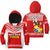 (Custom Text And Number) Tonga Rugby Hoodie KID Mate Maa Tonga Pacific Ngatu White LT14 Hoodie Red - Polynesian Pride