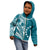 (Custom Text and Number) Cook Islands Tatau Hoodie KID Symbolize Passion Stars Version Blue LT13 Blue - Polynesian Pride